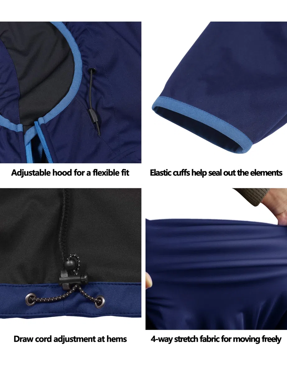Little Donkey Andy - Veste coupe softshell légère à capuche pour femme pour course à pied, voyage, randonnée, coupe-vent et imperméable