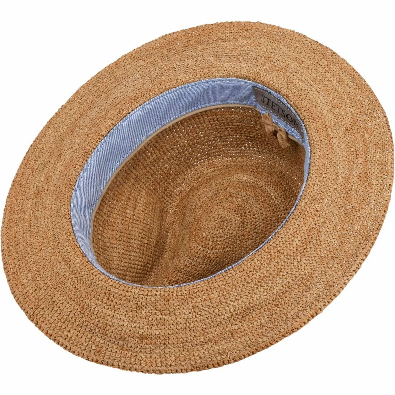 Stetson Chapeau en Paille Crochet Rollable Femme/Homme - Made in France D'Ete de Raphia Soleil avec Bandeau Cuir, Cuir Printemps-ete Printemps Ete