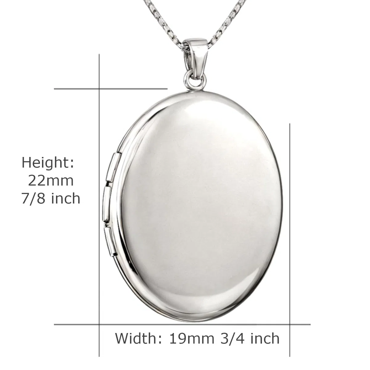 Alexander Castle Collier Médaillon Ovale en Argent Sterling 925 pour Femme Fille 2 photos - Médaillon Ovale 22 mm x 19 mm avec Chaîne en Argent de 45 cm et Coffret Cadeau Bijoux