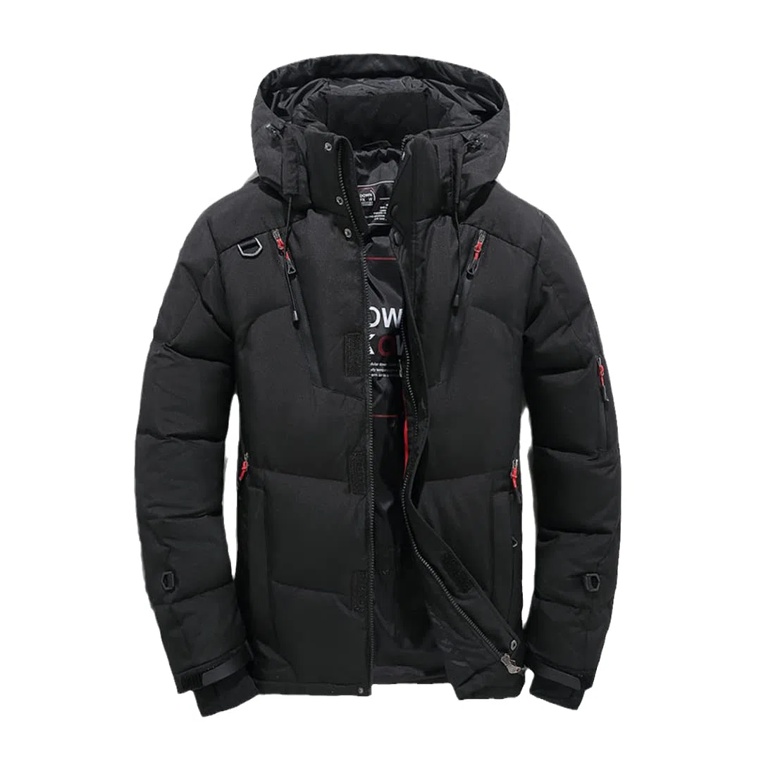 Veste d'hiver épaisse et chaude pour homme avec capuche en duvet de canard épais, parka décontractée avec de nombreuses poches