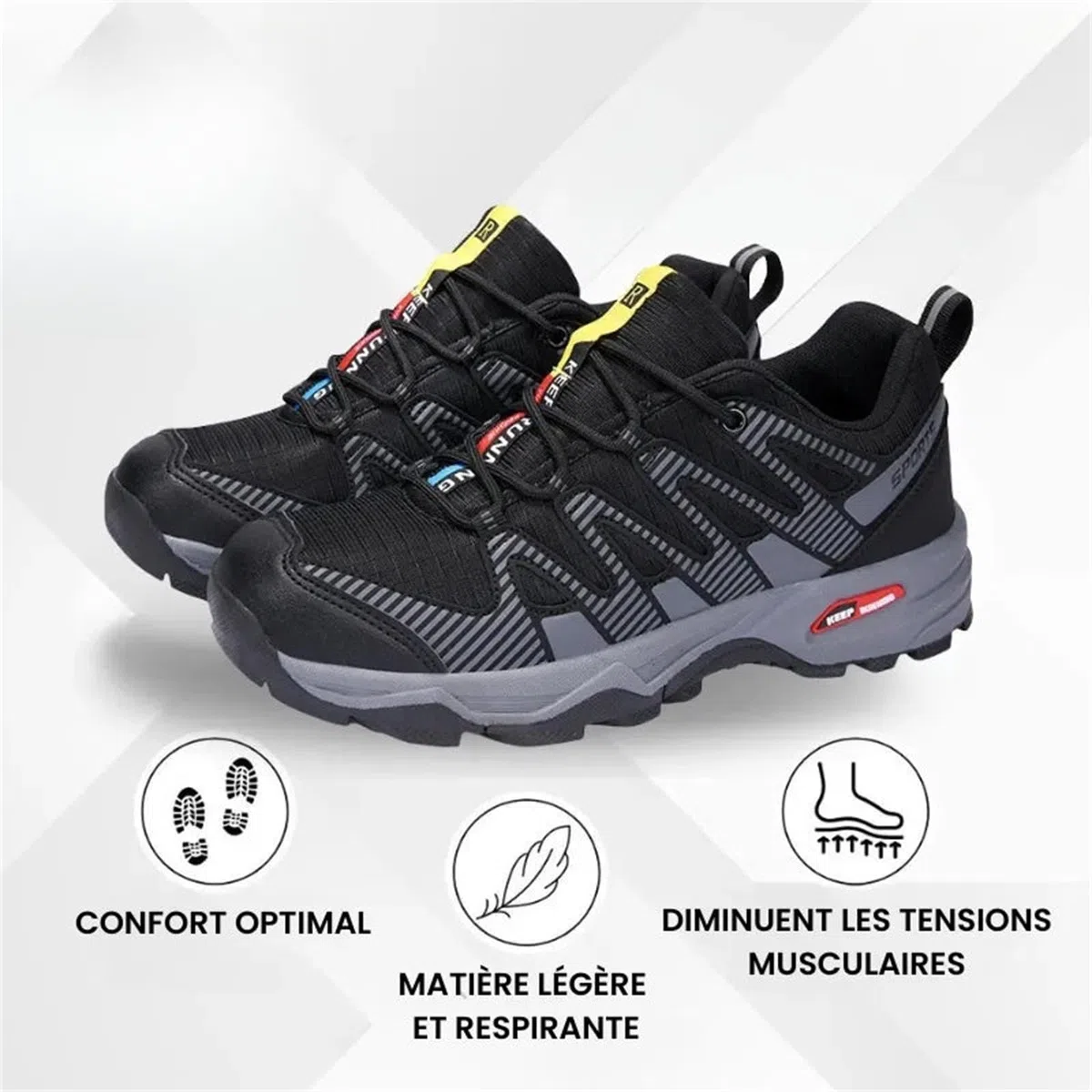 MEIION OrthoTrailPro Chaussures de Marche à Confort orthopédique Chaussures de randonnée imperméables et Respirantes, légères et Confortables pour activités en extérieur