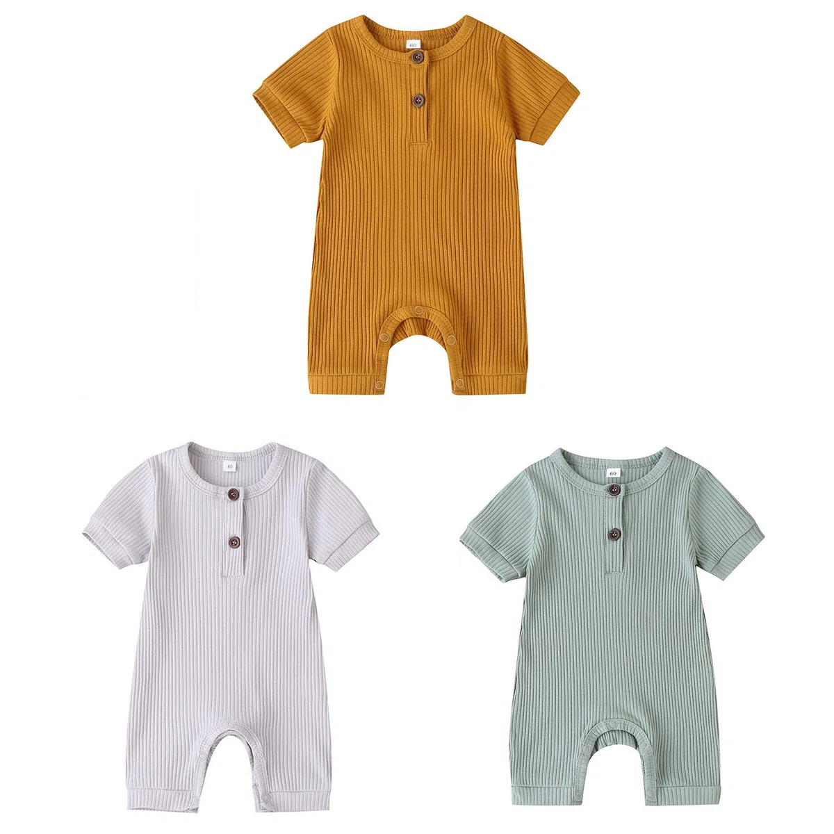 amropi Bébé Filles Lot de 3 Grenouillères Coton Barboteuse Manches Courtes Bodys Combinaison pour 0-18 Mois