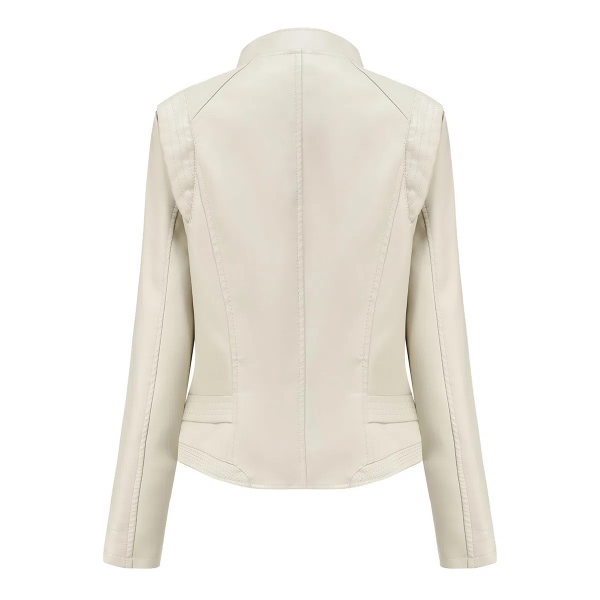 Générique Vestes en cuir pour femmes Manteau de moto en similicuir court et léger#05