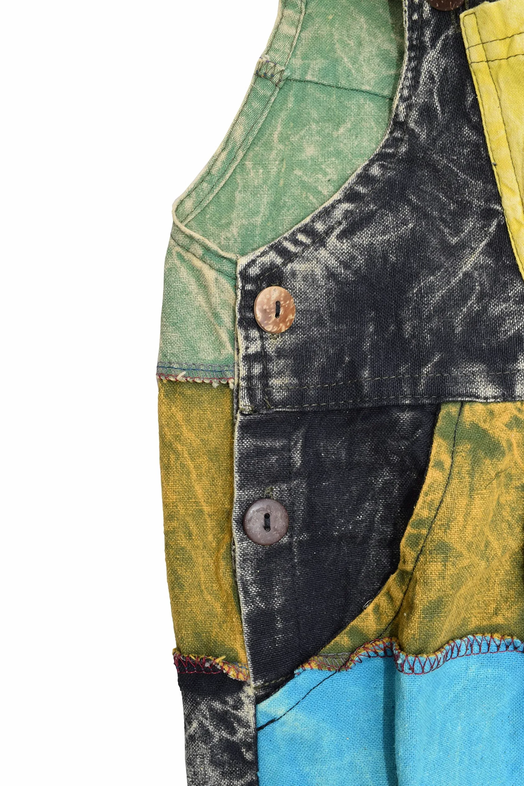 Gheri Salopette sarouel en coton pour enfants Motif patchwork coloré