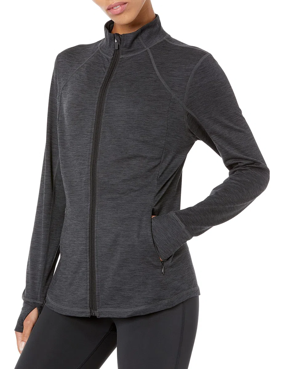 Amazon Essentials Veste Entièrement Zippée en Tissu Brossé Tech Stretch - Couleurs abandonnées Femme
