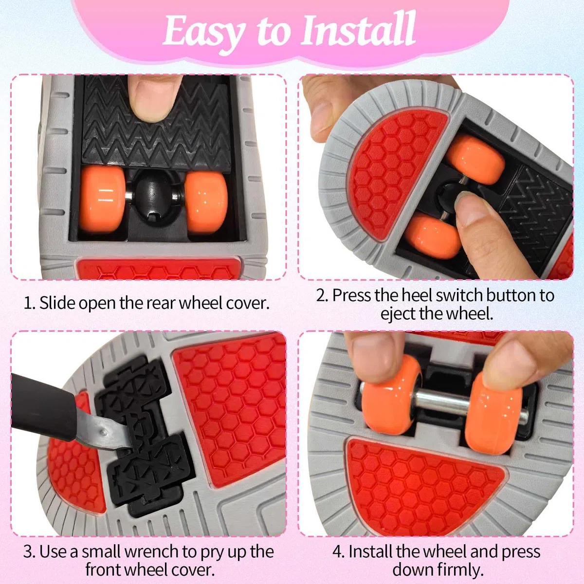 Basket Roller Rétractable Enfant, Chaussures à Roulettes 4 Roues pour Garçons et Filles, Intérieur Extérieur