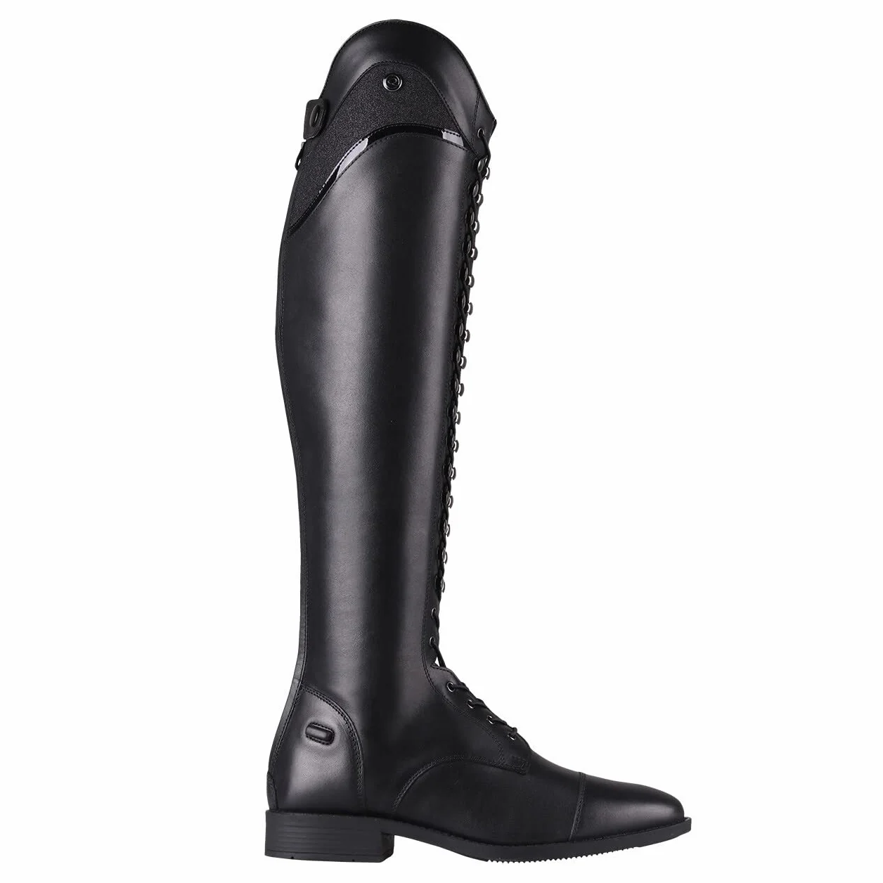 QHP Hailey Bottes d'équitation larges à lacets pour adulte Noir