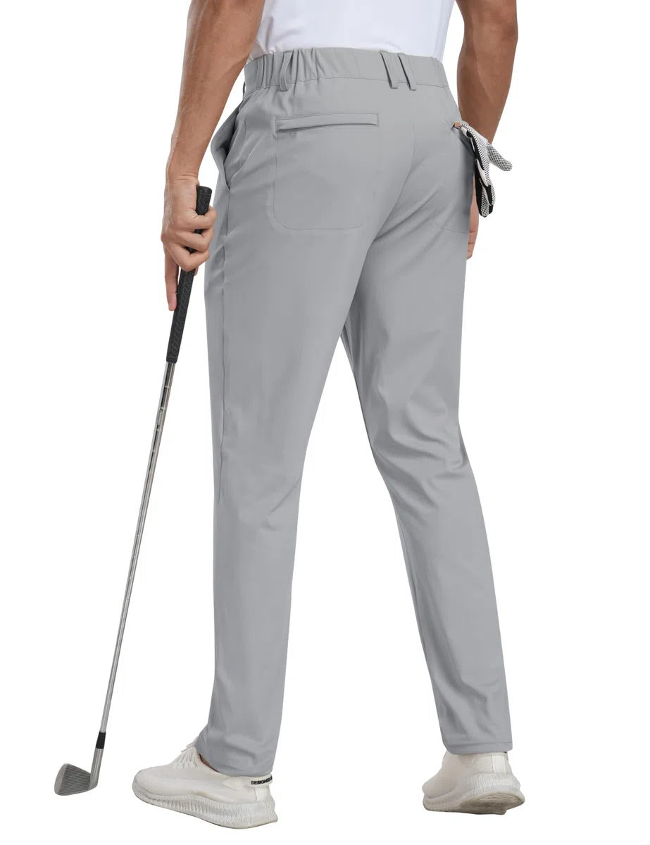 MoFiz Pantalon de Golf Homme Extensible Pantalon de Travail Décontracté Coupe Ajustée Stretch Sport Pants 30"/32" avec 5 Poches