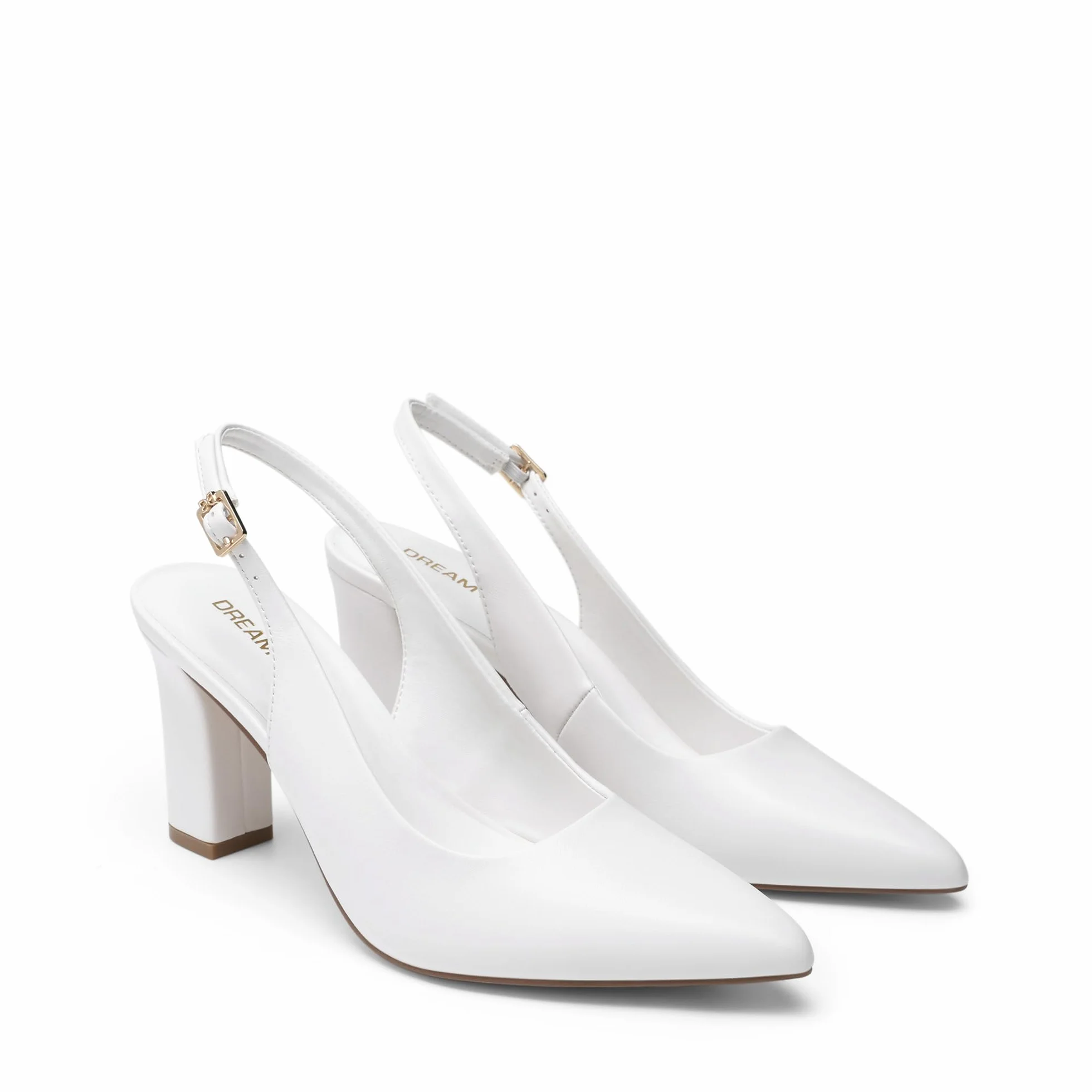 DREAM PAIRS Escarpins Femme Slingback Bout Pointu Talon Carré Chaussures à Talon Bloc Confortables Bureau