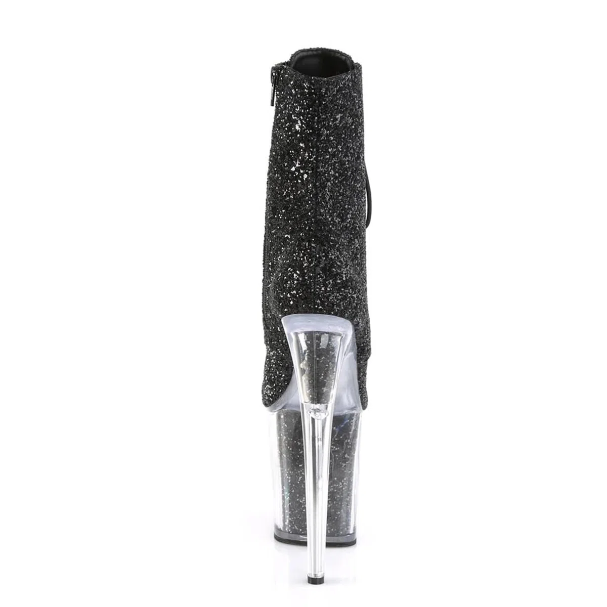 Sexy High Boots Round Toe Pole Dance 7.8In High Heels Discothèque Modèle Catwalk Platform Shoes Glitter Glitter Stiletto Lace Up Pumps for Party Evening Chaussures à Talons