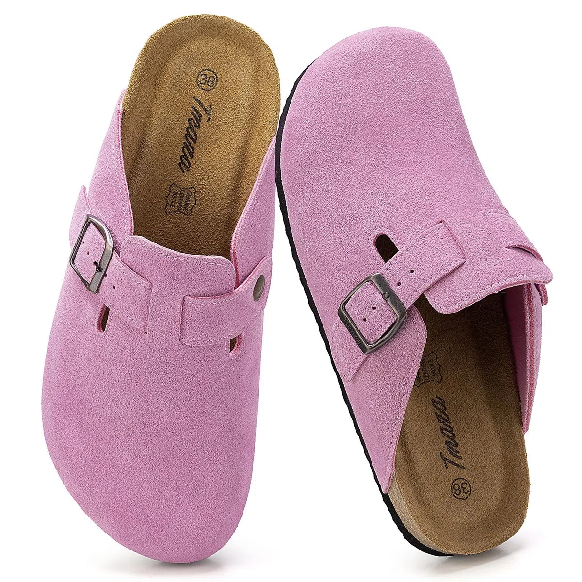Mules et Sabots Femme Chaussons Pantoufles en Daim Ajustables Chaussures de Jardin Taille 36-42