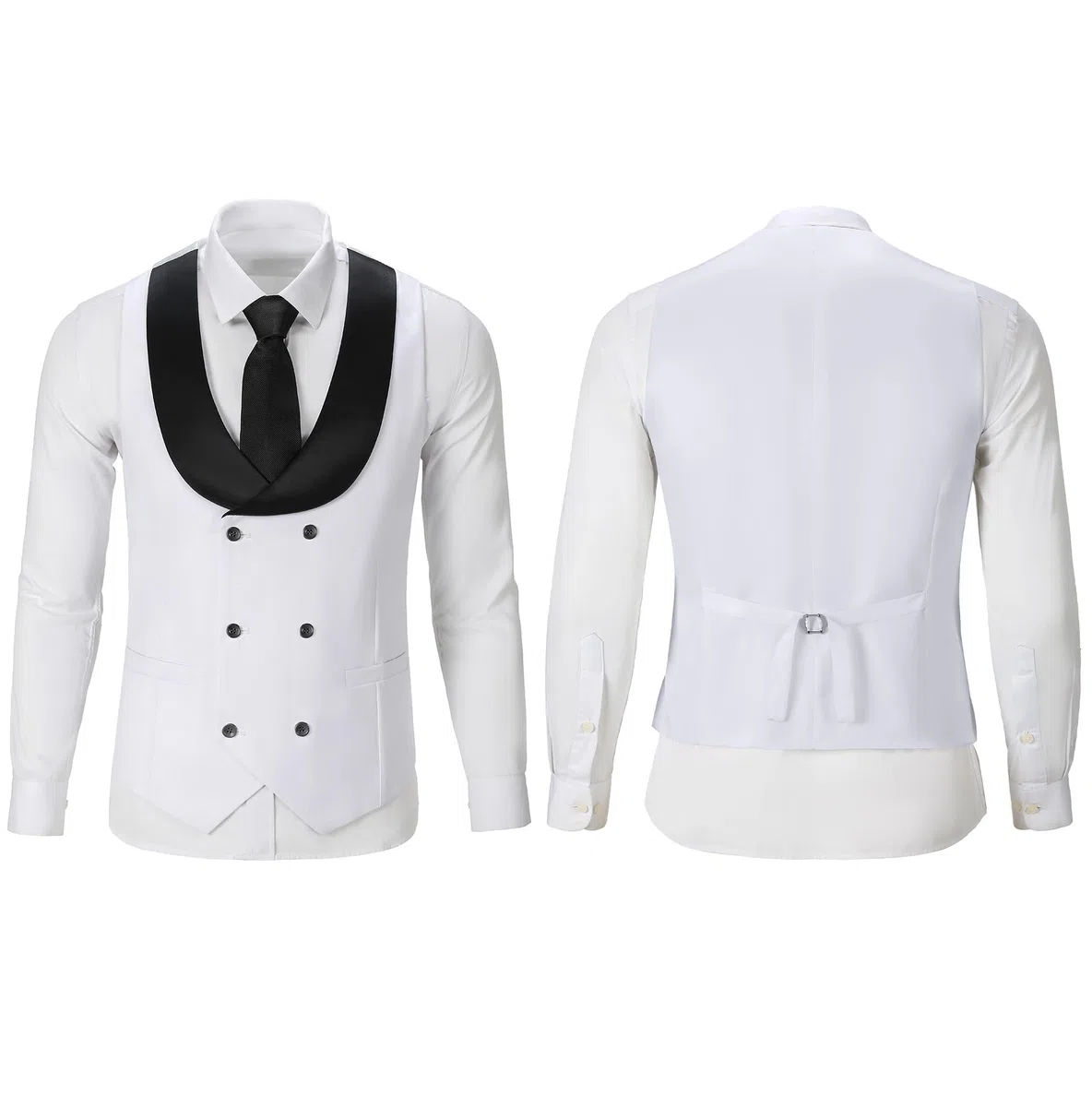 Costume 3 pièces pour homme - Coupe ajustée - Châle - Veste à revers - Veste - Pantalon - Costume formel pour mariage et bal de fin d'année