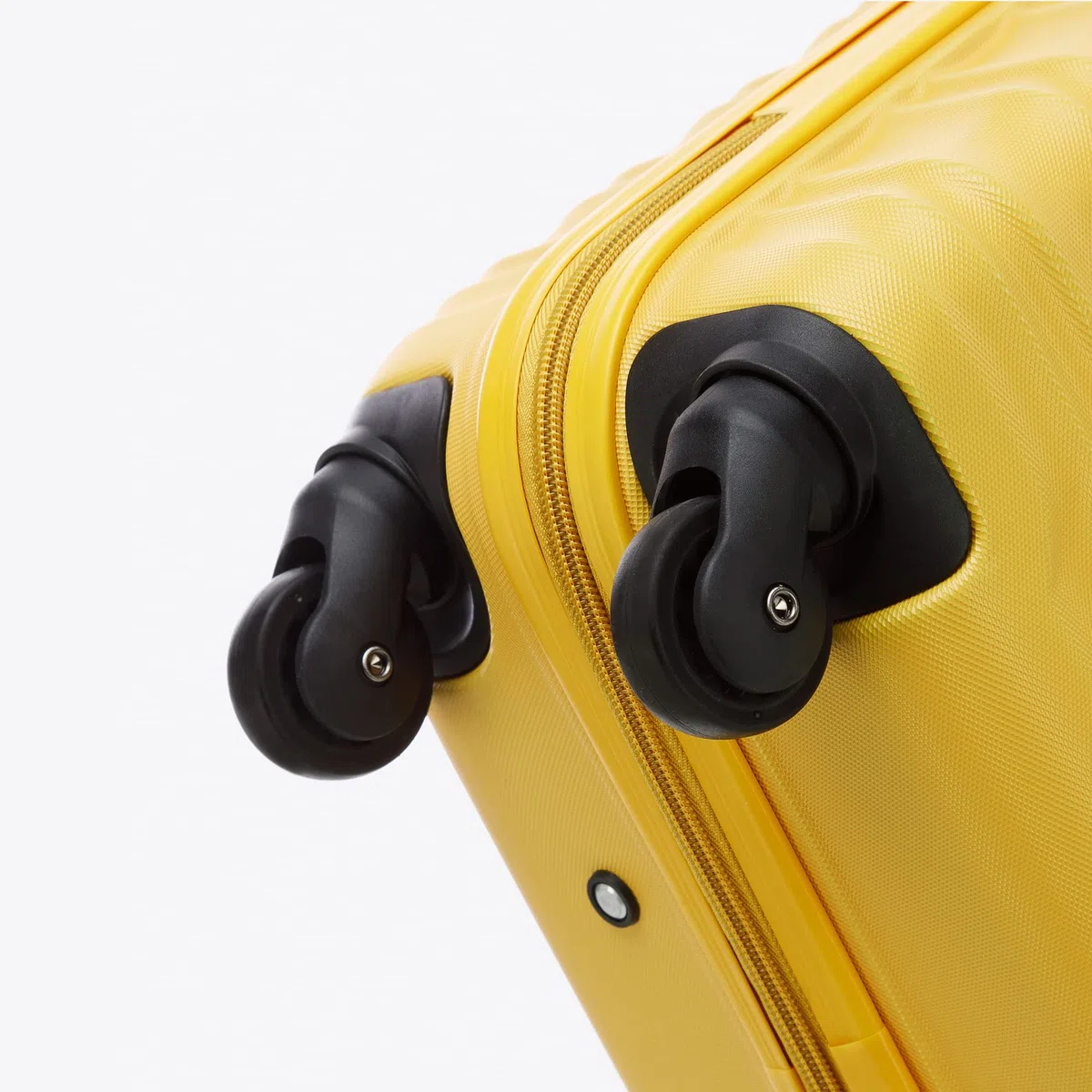 WITTCHEN Valise Grande Taille Valise de Voyage à roulettes Coque Rigide ABS 4 roulettes Spinner Serrure à Combinaison Poignée télescopique Groove Line Taille XL Jaune Air France/Easyjet/Ryanair