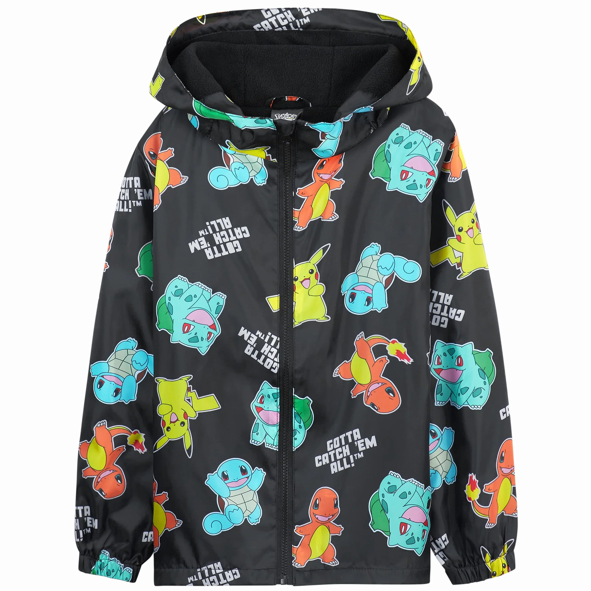 Pokémon Veste de Pluie Enfant Impermeable Doublure Polaire 4-14 Ans