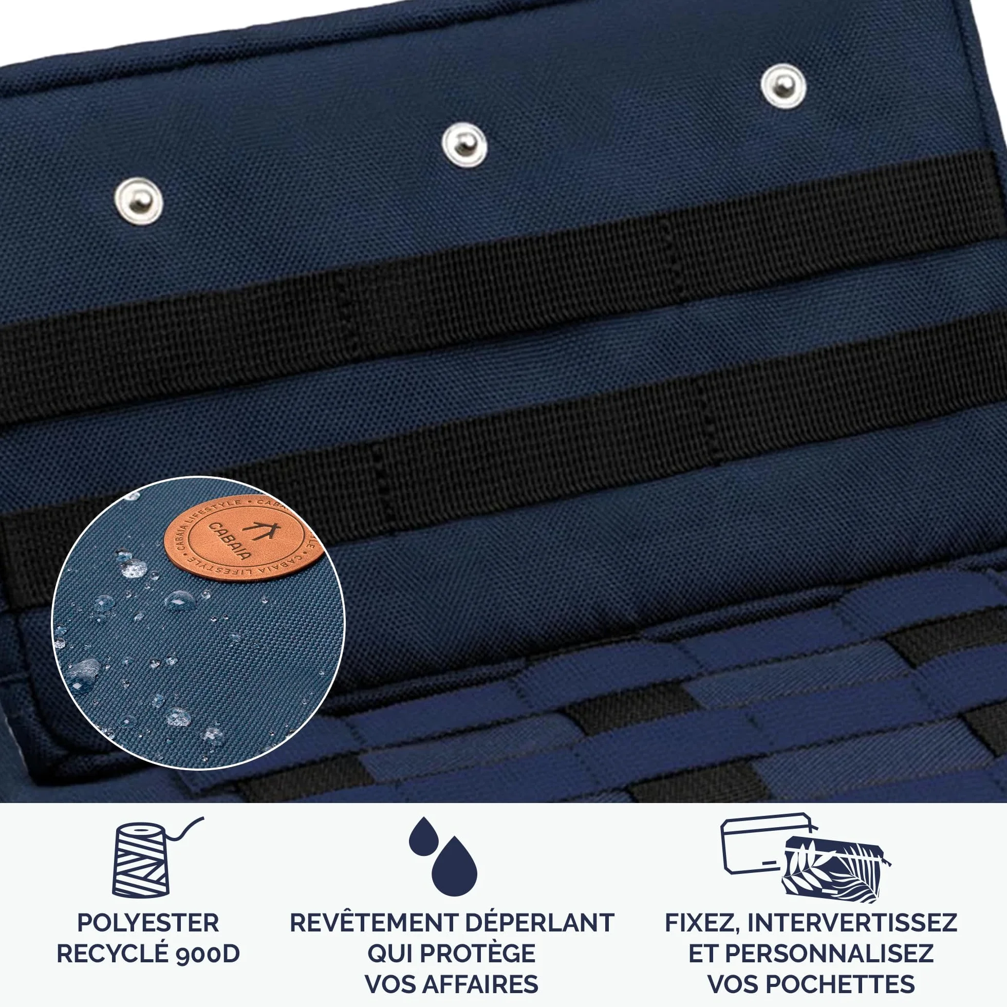 CABAIA - Sac à Dos Adventurer Reykjavik - Small 10L - Déperlant - Compartiment Ordinateur Portable 10,5" - 2 Poches - Certifié Vegan - Sac Voyage, Affaires, École pour Homme et Femme - Bleu