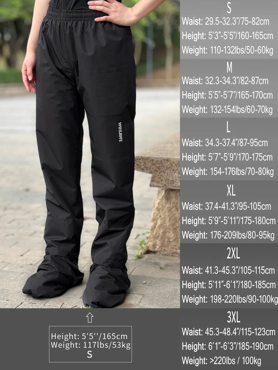 WOSAWE Pantalons Imperméables Unisexe Léger et Respirant Pantalon de Pluie pour Cyclisme, Golf, Randonnée, Pêche, Camping
