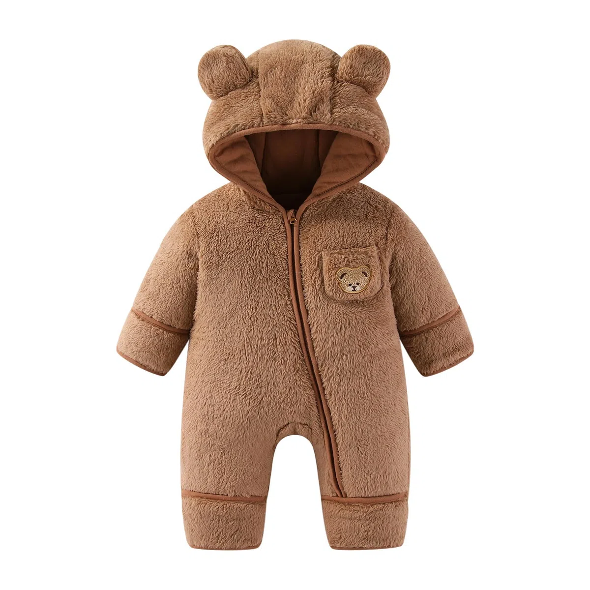 WYTbaby Combinaison d'hiver en polaire pour bébé garçon et fille de 0 à 12 mois - Avec capuche