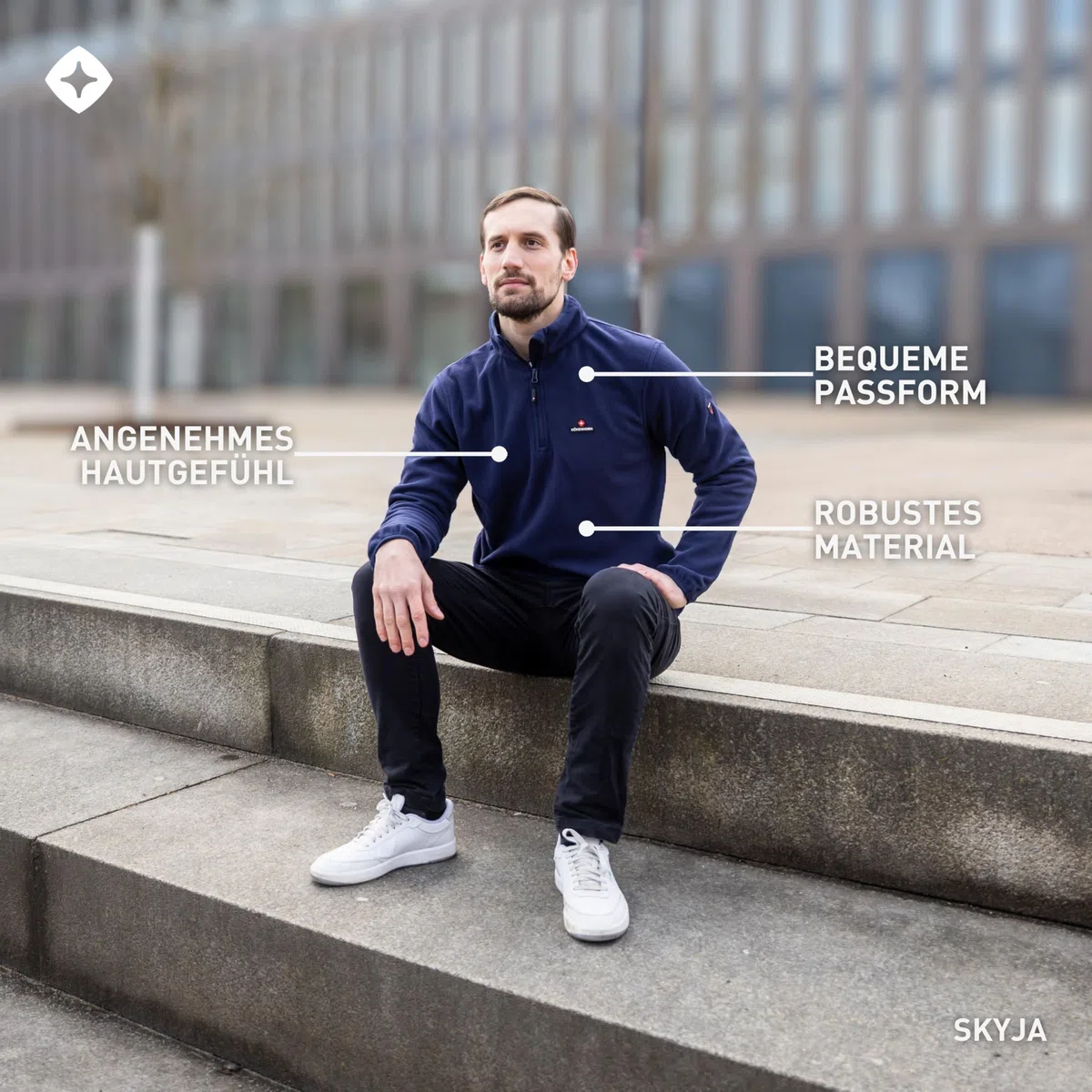 Höhenhorn Skyja Pull en polaire à demi-fermeture Éclair pour homme