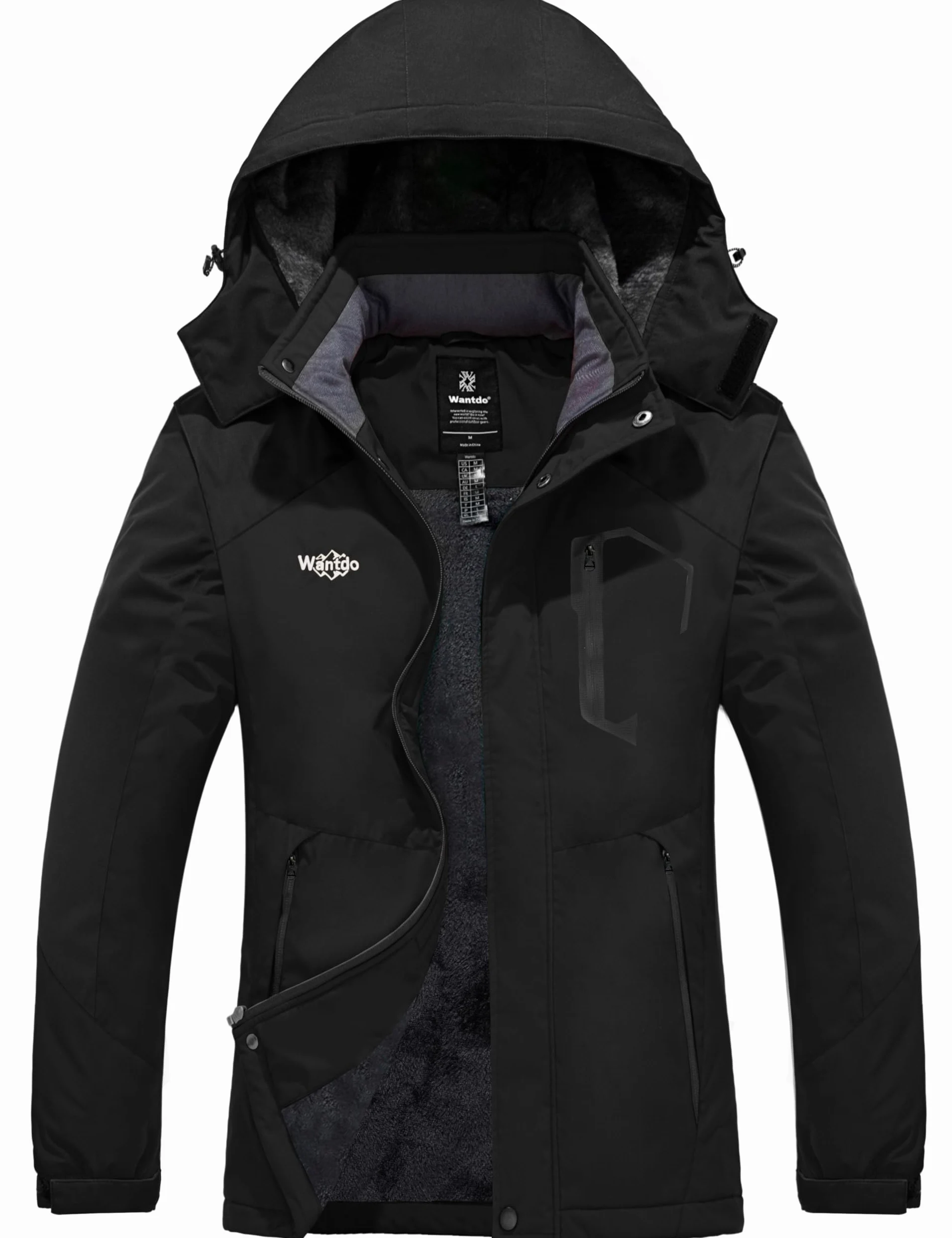 Wantdo Femme Manteau d'hiver Snowboard Outdoor Parka Randonnée Grande Taille Veste de Pluie Imperméable Blouson de Ski Décontracté Coupe-Vent
