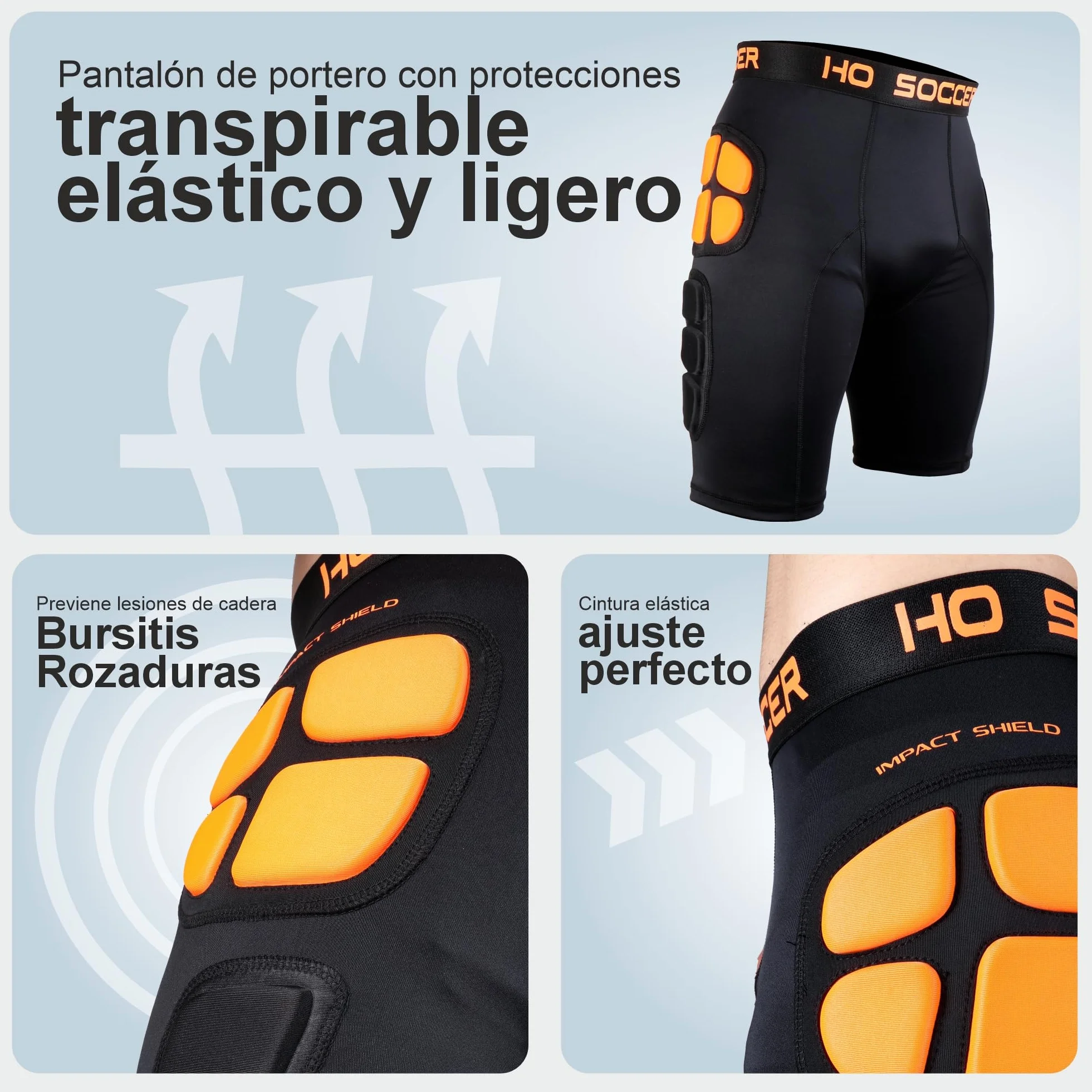 Ho Soccer Short Impact Shield SR - Short de Gardien de But - Short Gardien de But - Mixte