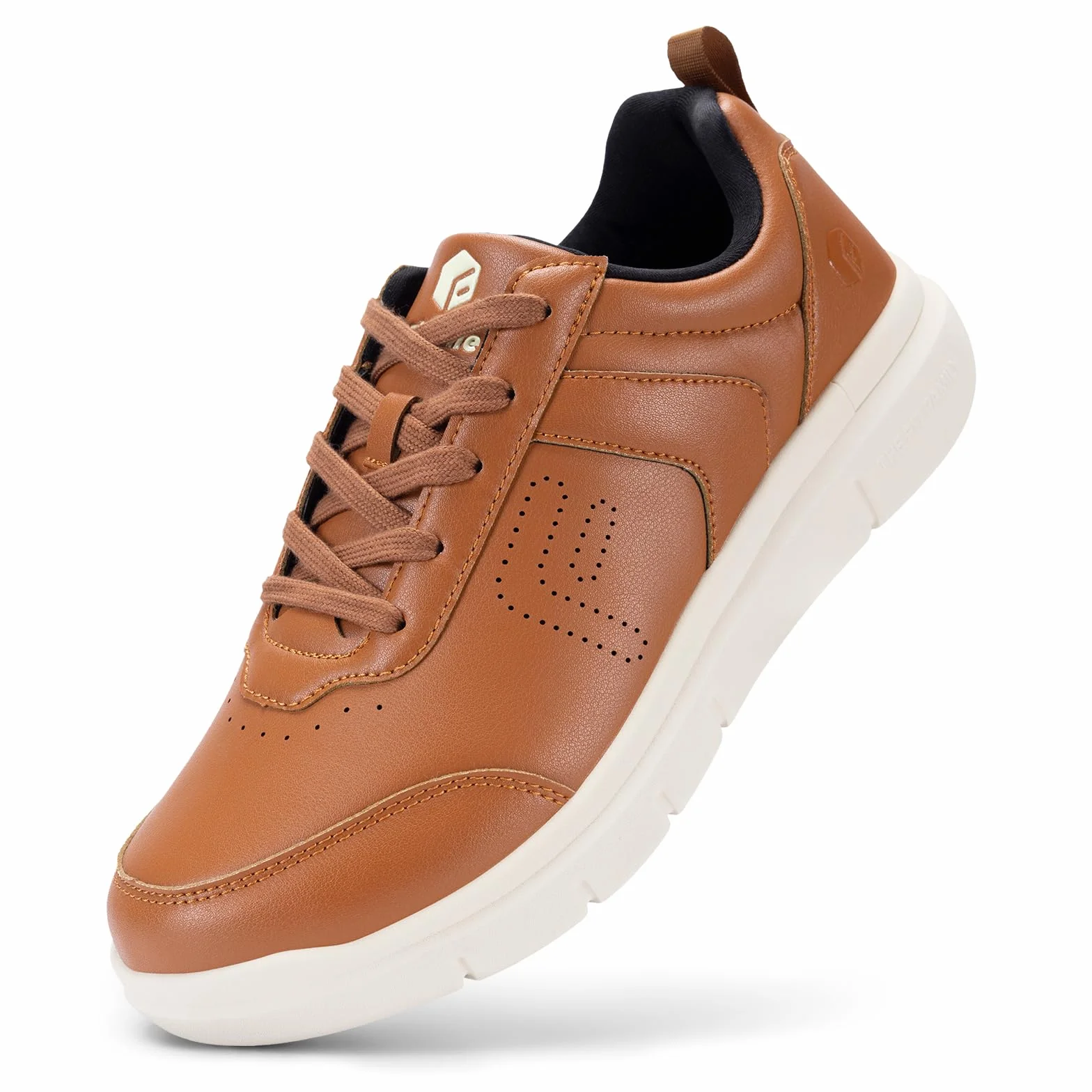 FitVille Chaussures Hommes Extra Large en Cuir Souple avec Semelle Respirante - Confort Orthopédique pour Pieds Sensibles Fasciite Plantaire Chaussures de Marche
