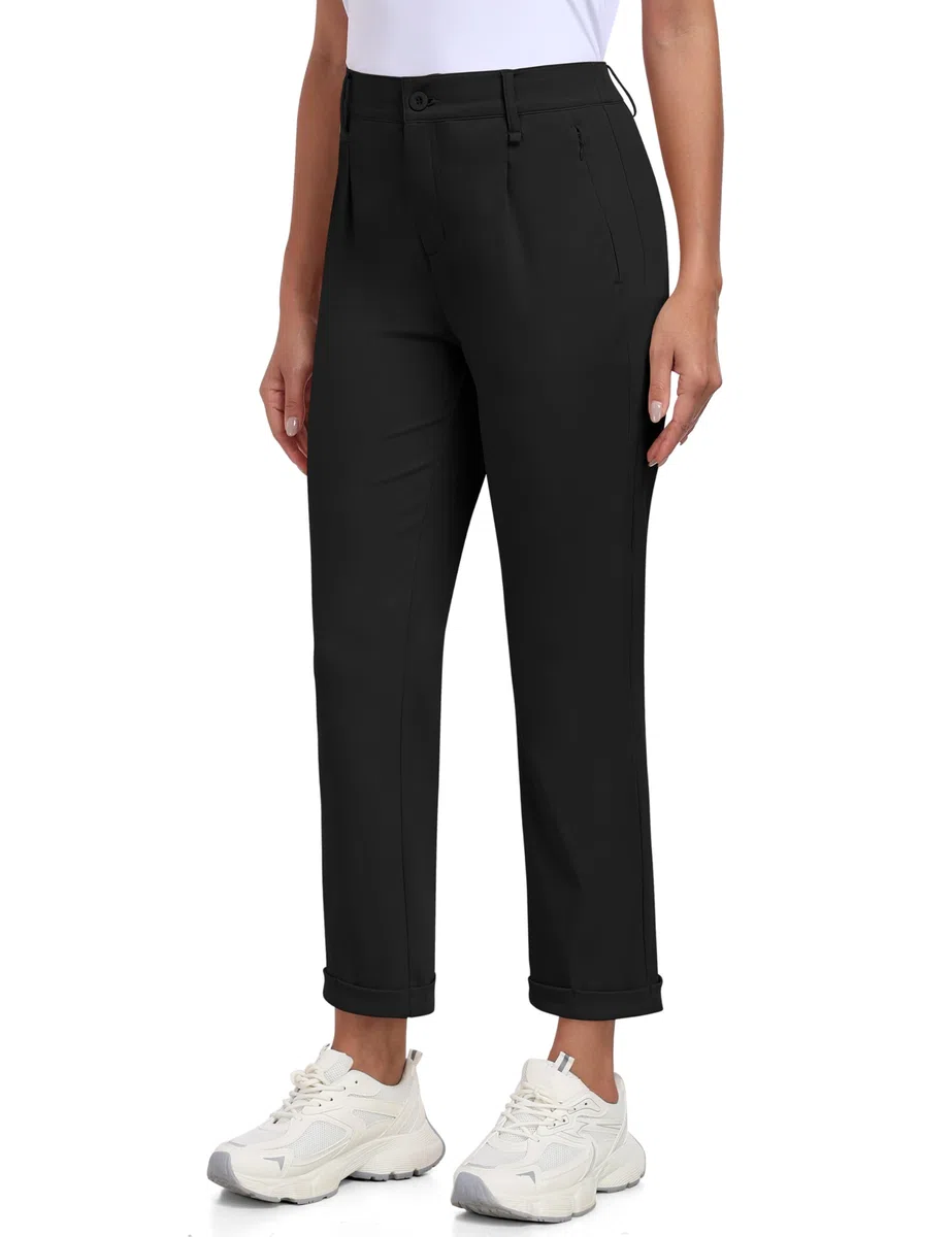 MoFiz Pantalon de Golf pour Femme Travail Business Bureau Étirer Pantalons avec Poche