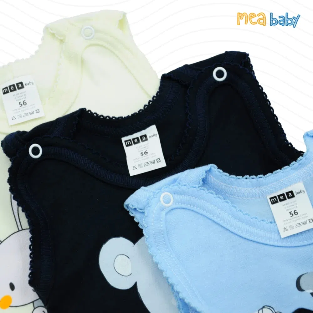 MEA BABY grenouillère bébé 100% coton lot de 5 imprimé filles garçons