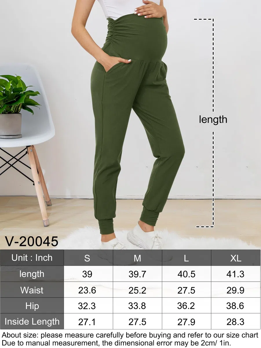 PARNIXS Pantalon de Jogging de maternité pour Femme - Pantalon de survêtement Extensible pour entraînement, Sport, Salon, Grossesse, Yoga avec Poches