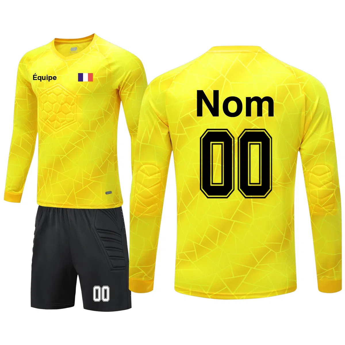 Personnalisé Maillot Gardien de But Football Junior Enfant avec Nom Numéro Équipe