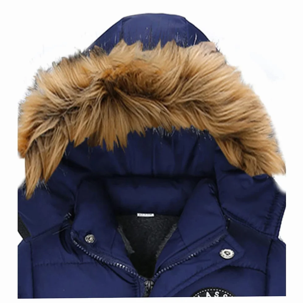 Blouson Manteau Fourrure Chaud Enfant Garçon Bébé Ski Vêtement Doudoune à Capuche Veste à Manches Longues Chaud 1-5 Ans