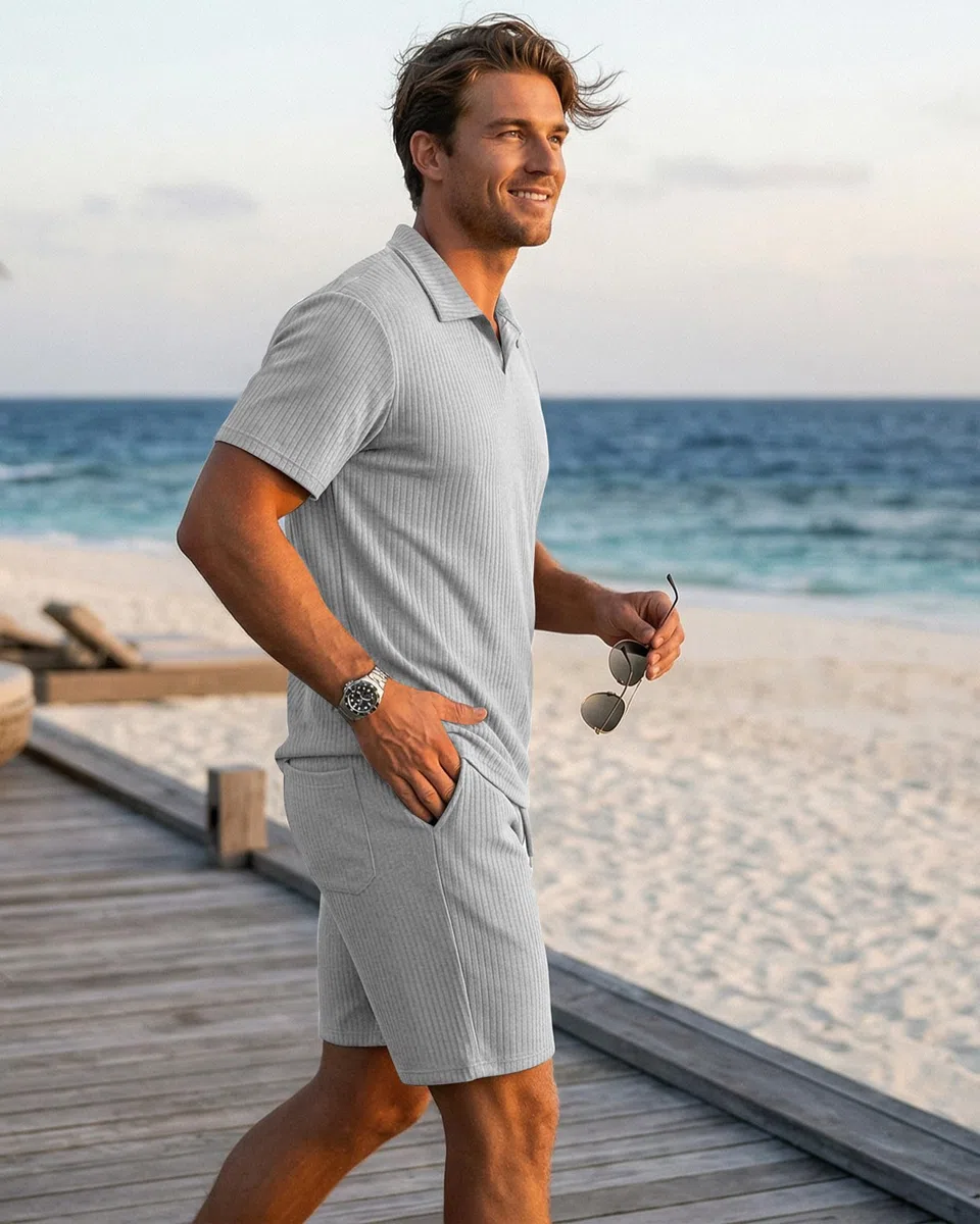 YAOHUOLE Ensemble Short Homme 2 Pièces Ensemble T-Shirt Et Pantalon Set