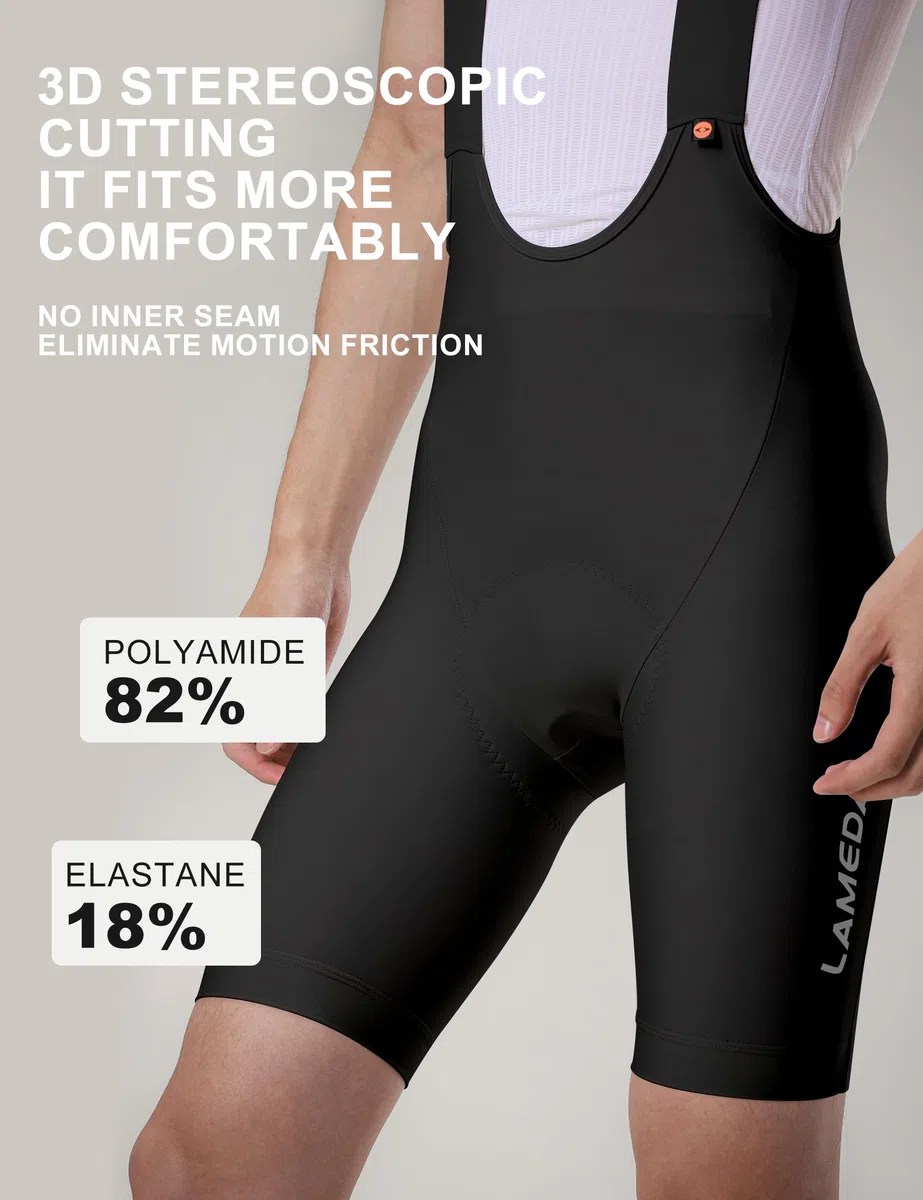 LAMEDA Cuissard Court Vélo Homme UPF50+ Pantalon Ajusté Court VTT et Route Respirant Frais Été Élastique Protection Solaire Cuissard Cyclisme