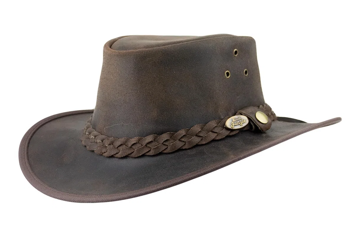 Black Jungle - Bulat Chapeau en Cuir Western Chapeau de Cow-Boy Australien