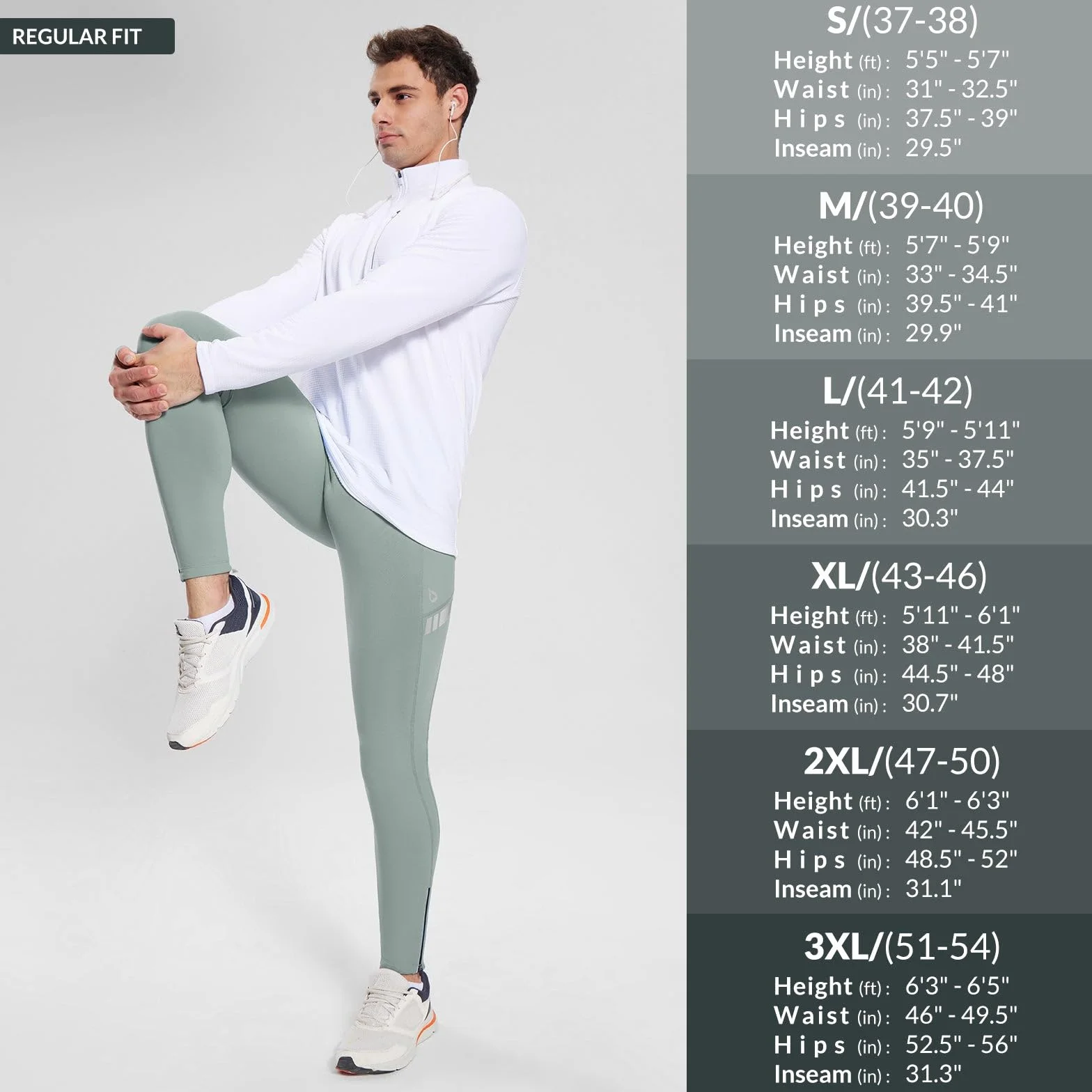 BALEAF Pantalon thermique doublé en polaire pour homme - Pantalon de course imperméable avec poches - Collants de randonnée par temps froid