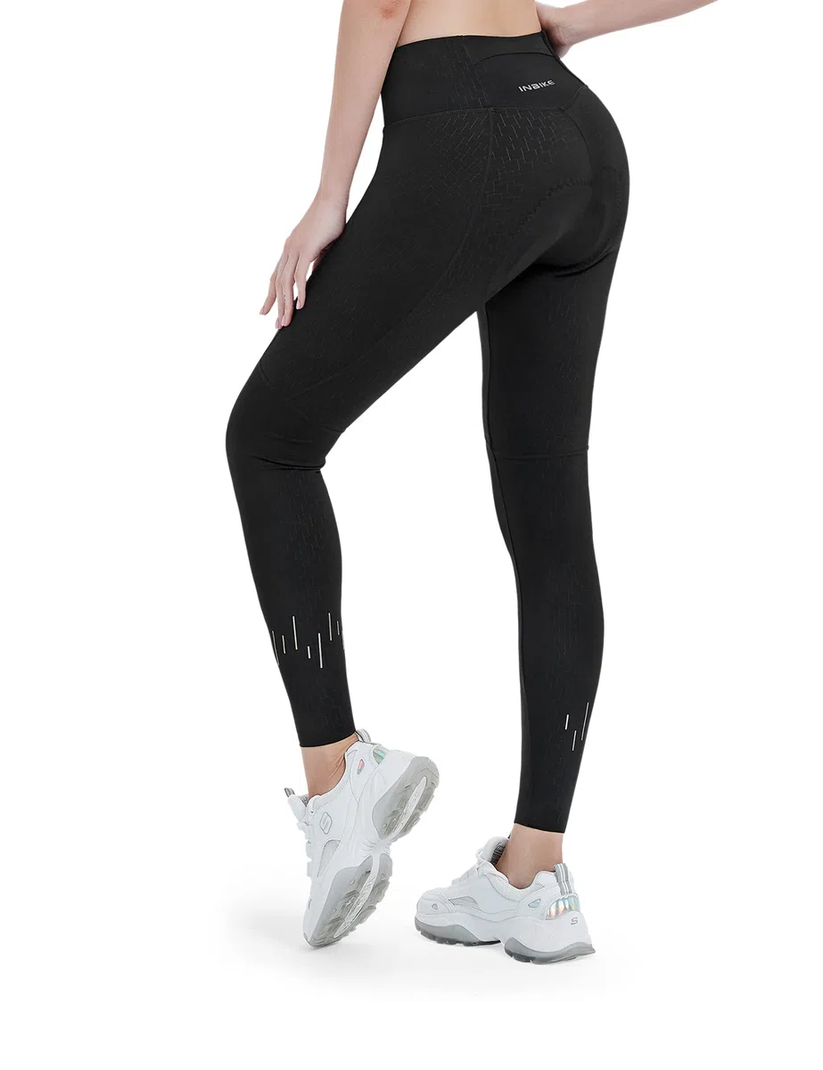 INBIKE Pantalon de Cycliste Femme Rembourré 4D Pantalon Velo Cyclisme Longues Confortable Respirant LW005