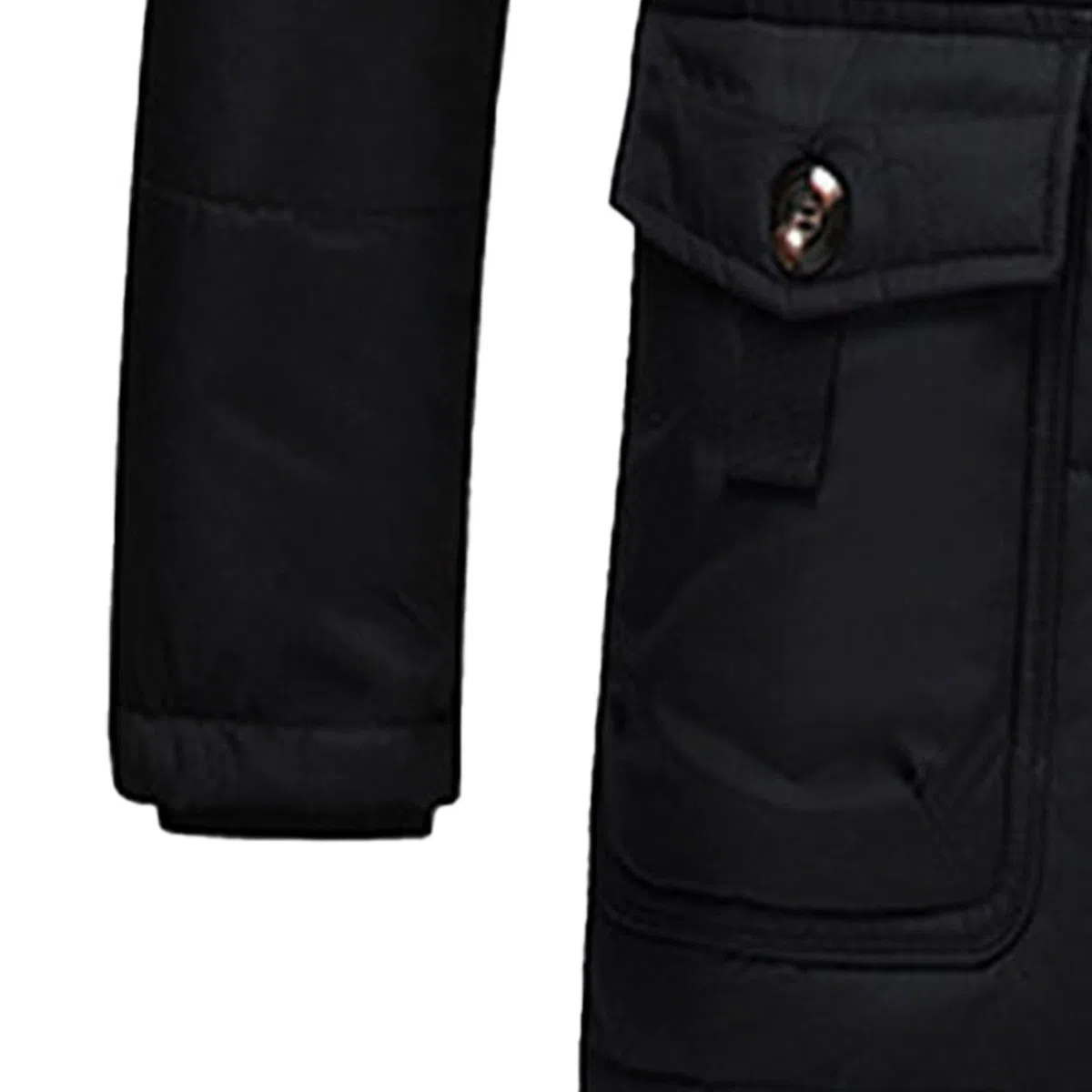 ZDJSWJ Hommes col fourrure capuche duvet épais parka chaud doudoune grande haute imperméable long manteau