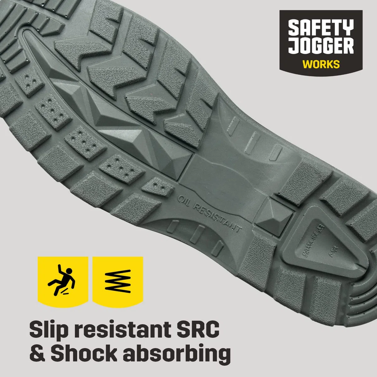 SAFETY JOGGER S2 Chaussures de Sécurité Hommes avec Embout en Acier – X0500 - Chaussure de Travail Antidérapante Femmes, Sabot de Sécurité en Cuir, Antibactérien, Résistant à l’Eau, Blanc