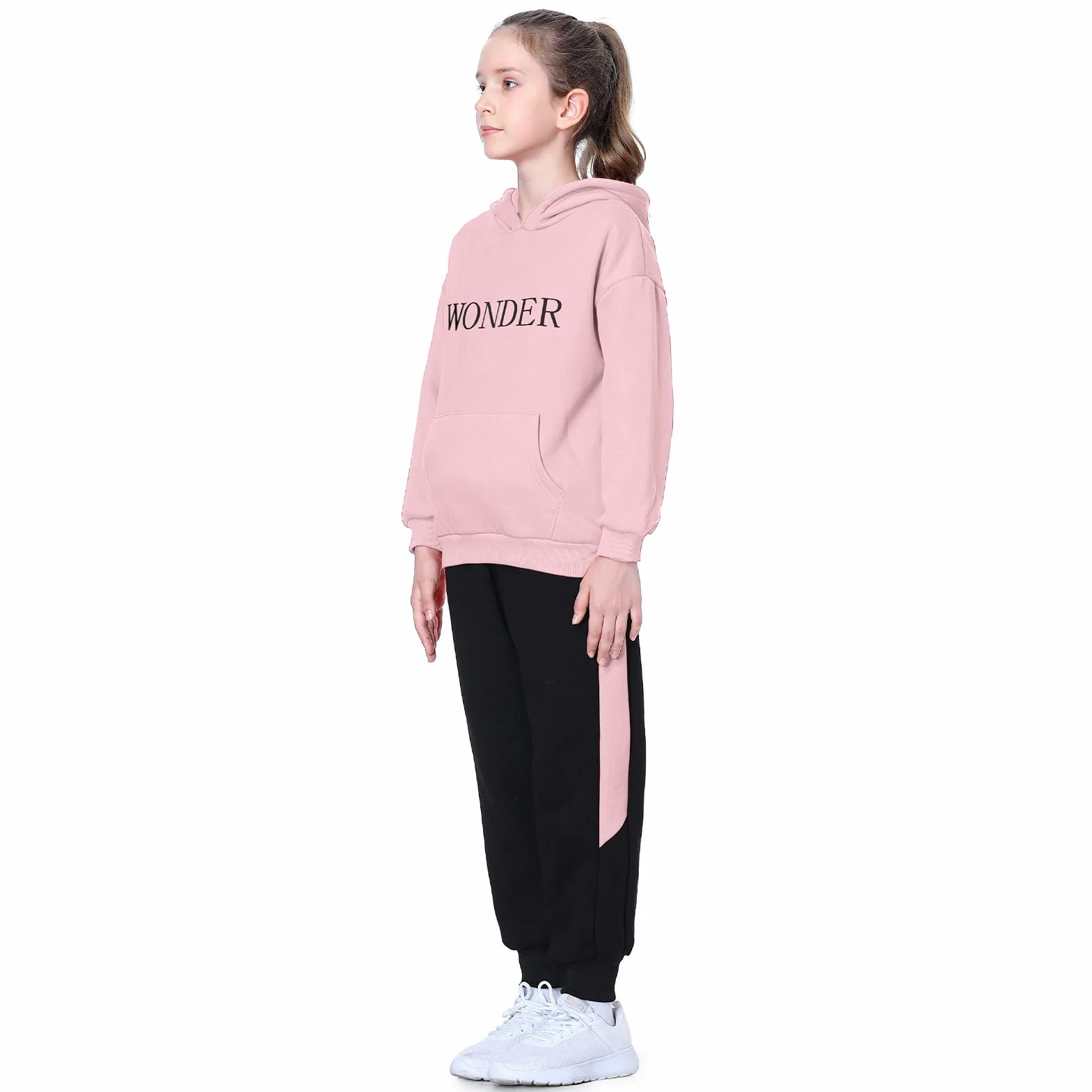 Survêtement Ensemble Fille Costumne Sport Jogging Sweat-Shirt Encapuchonné Pull + Pantalon de Sport Hoodies 2 Pièces Vêtement d'automne Printemps