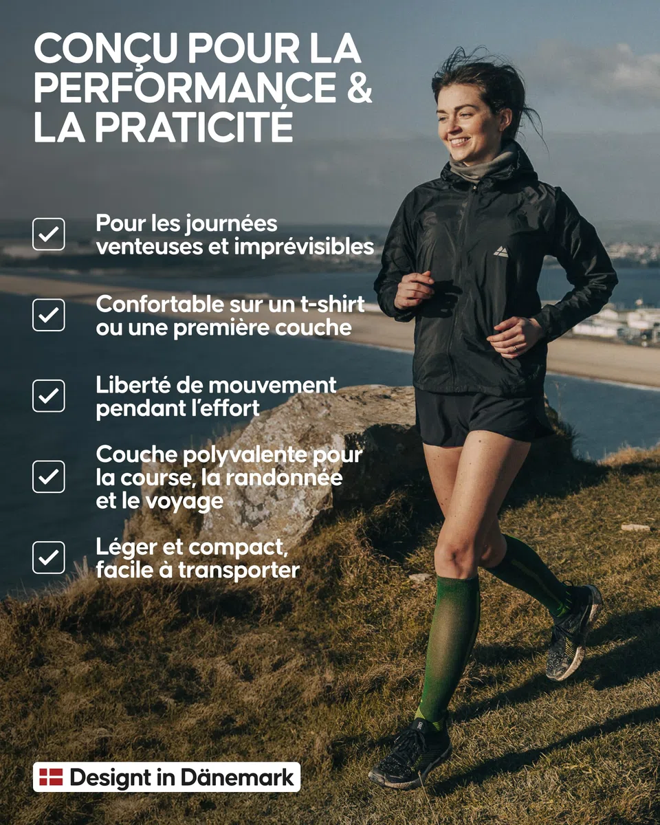 DANISH ENDURANCE Veste de Running Réfléchissante pour Femme, Léger & Respirant, Poches Fermées, Capuche Ajustable