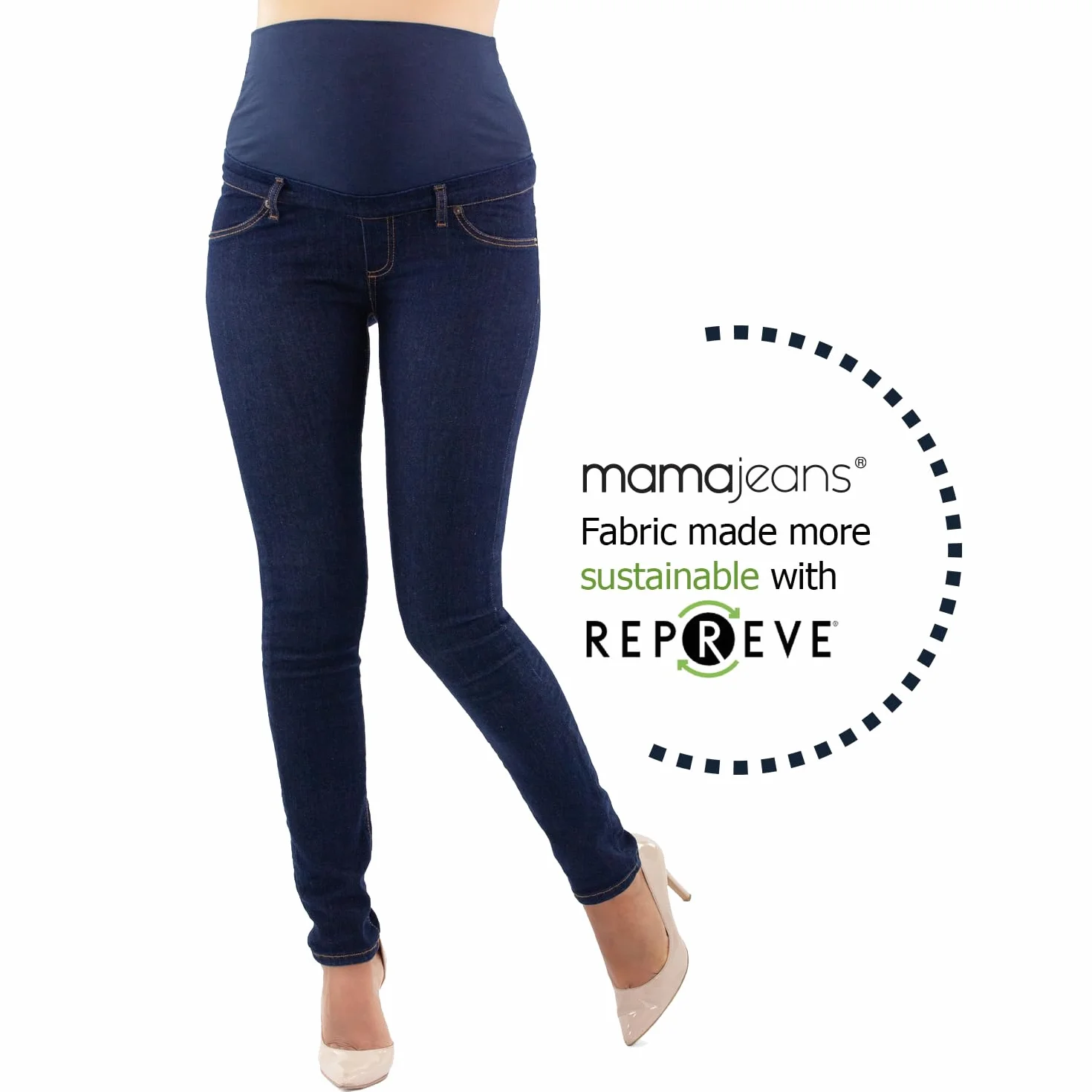 Milano - Jean Grossesse et Femme Enceinte, Coupe Slim Bandeau Haut Stretch et Confortable - Idèal Tout au Long de Votre Maternité