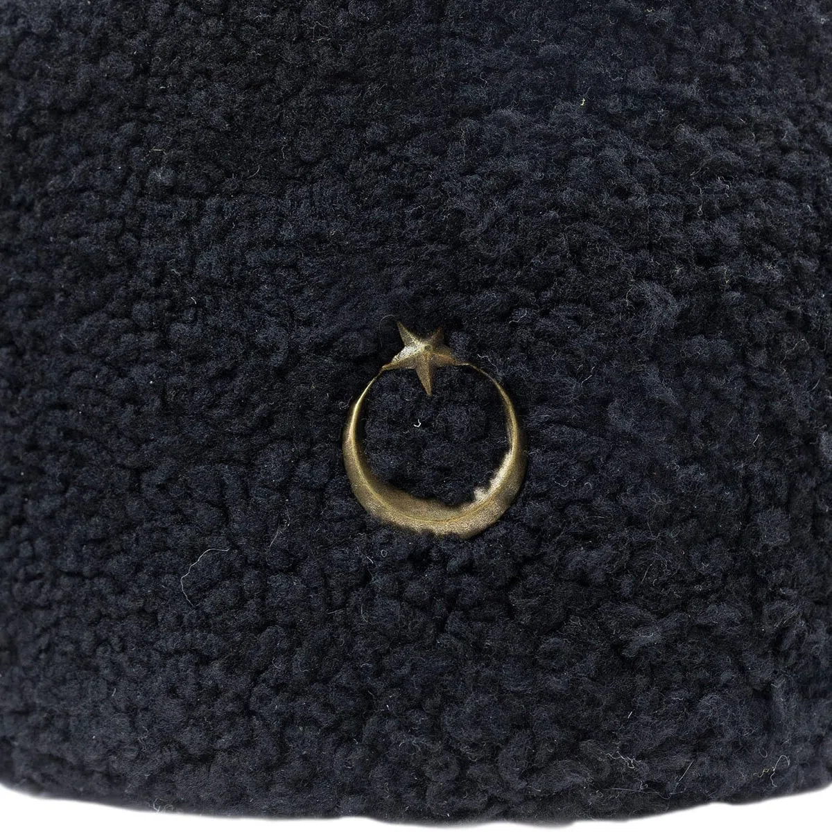Atatürk Hat - Peau de mouton noire - Chapeau d'hiver - Chapeau en cuir fait main - Kalpak Anatolien - Crescent et étoile turques - Idée cadeau unique, Noir , XS