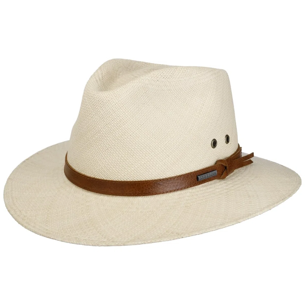 Stetson Chapeau Panama Classic Brisa Traveller Femme/Homme - Made in Ecuador D'Ete en Paille de Soleil avec Bandeau Cuir Printemps-ete Printemps Ete