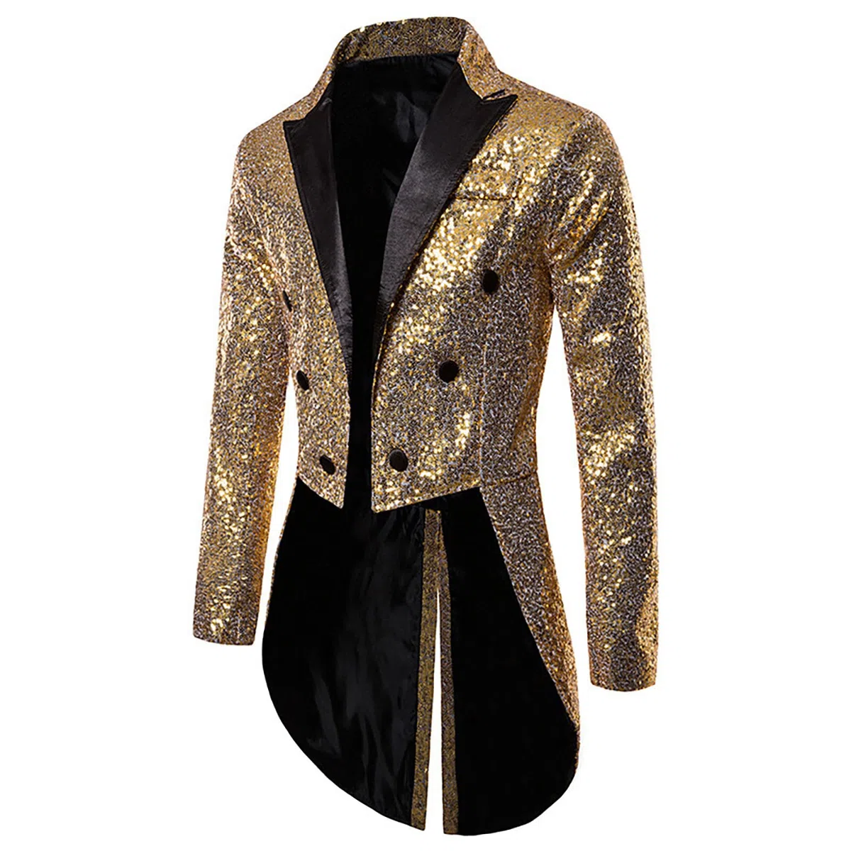 Costume de smoking à paillettes pour homme - 2 pièces - Veste frack pour homme - Pour fête, bal de fin d'année, pantalon - Tenue business, carnaval, cosplay