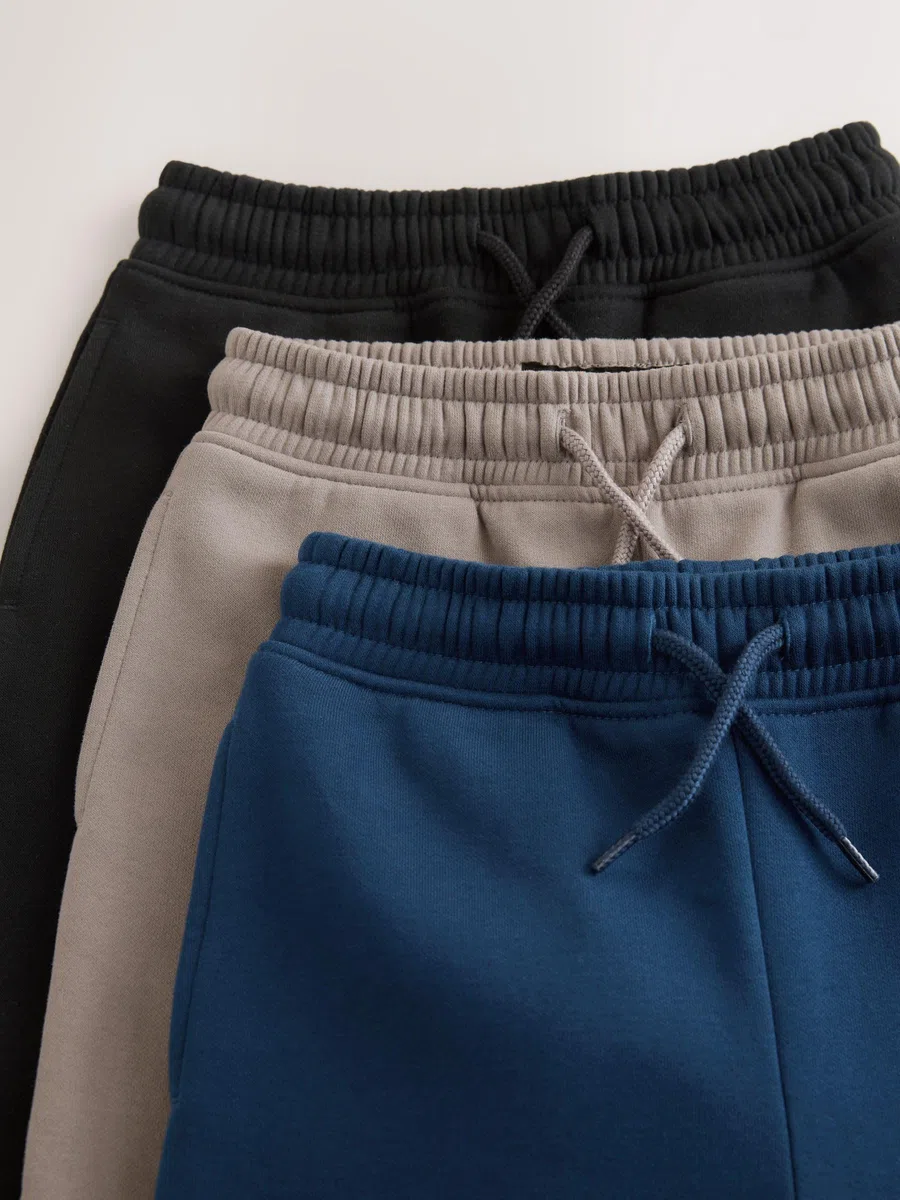 NEXT Garçon Pantalon de Jogging Regular à Ourlets Ouverts, Lot de 3