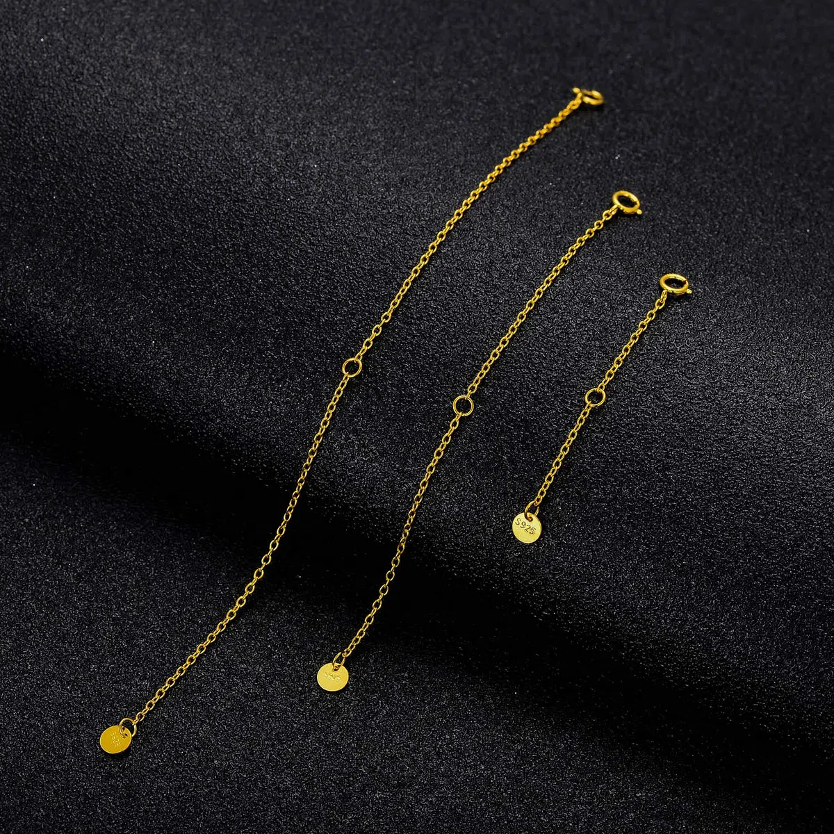 LONAGO 3 PIÈCES Argent Sterling 925 Extension de Collier Chaînes D'extension de Bracelet pour la Fabrication de Bijoux