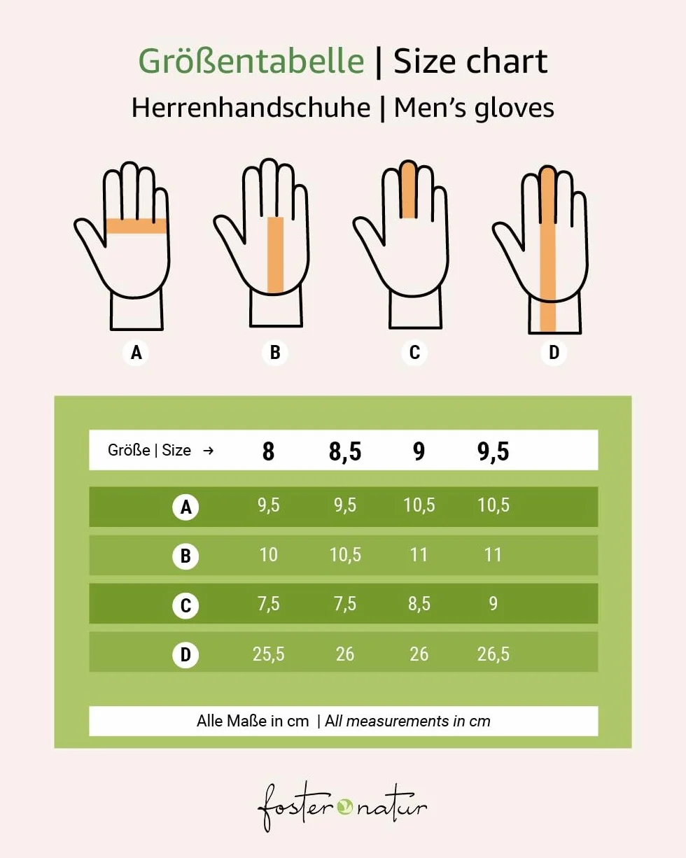 Foster-Natur Gants en laine mérinos pour homme