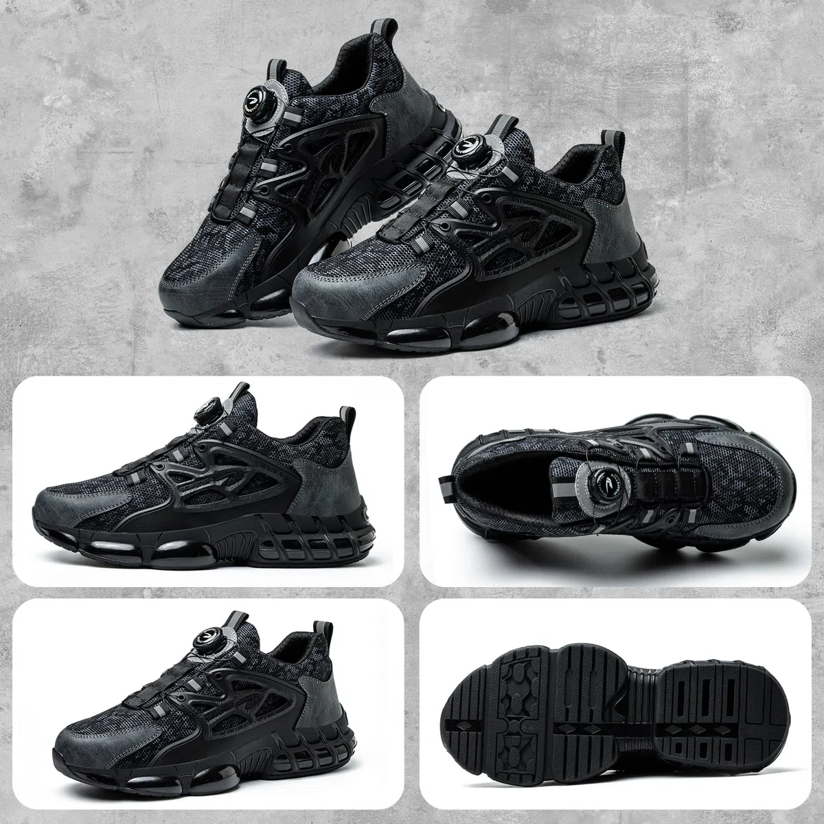 Chaussures de Sécurité Hommes Légère Respirantes Femme Basket Securite Embout en Acier Antidérapante Confortable Chaussures de Travail 36-46 EU