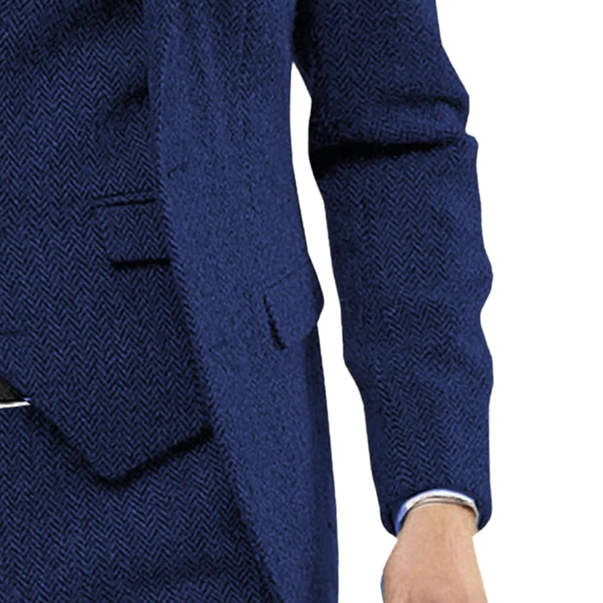Costume de mariage 3 pièces en tweed à chevrons pour homme