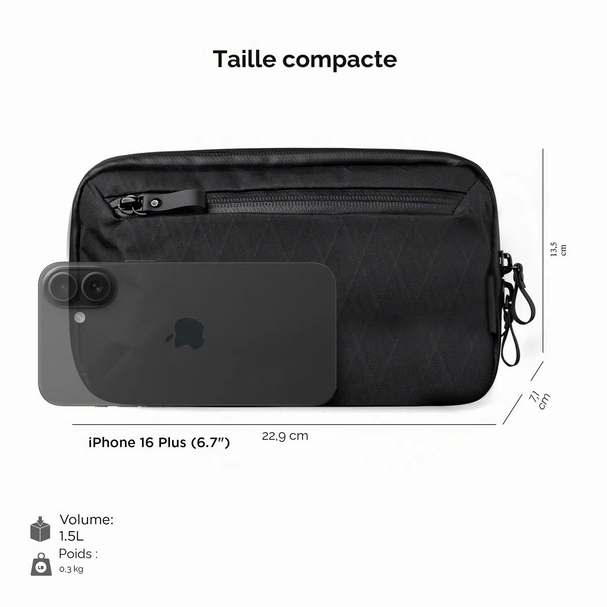 ALPAKA Elements Tech Case Mini, Sac Sling avec Sangle Réglable, EDC Petit Tech Pouch, Sac de Rangement pour Accessoires Électroniques, Tissu Résistante à l'eau, 2 Compartiment, X-Pac VX42