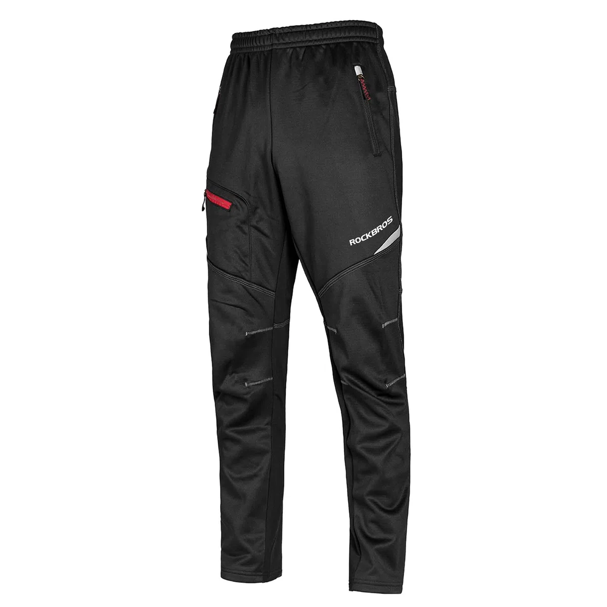 ROCKBROS Pantalon Polaire Cycliste d'hiver Homme Femme Thermique Coupe Vent Imperméable Noir pour Vélo VTT